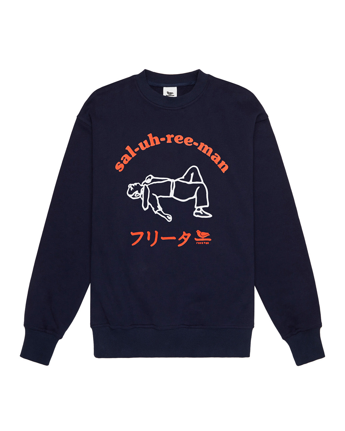 Sal-uh-ree-man crewneck navy