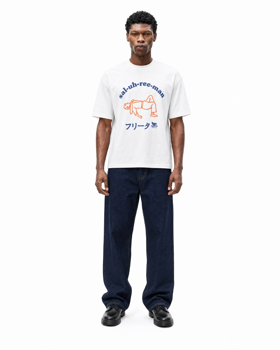 Sal-uh-ree-man tshirt white