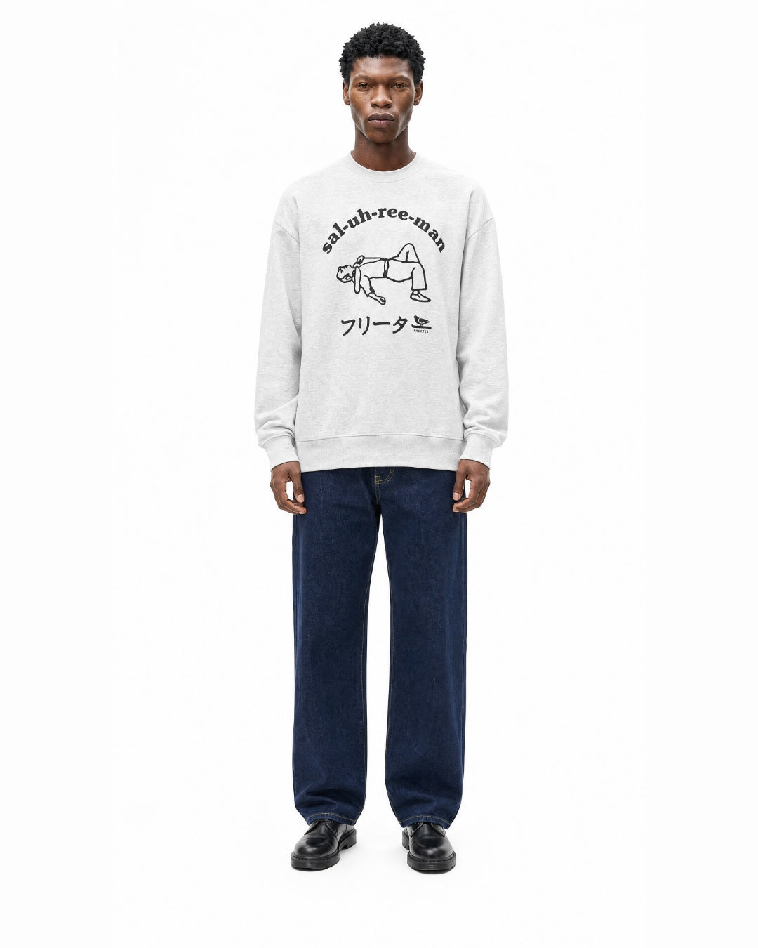 Sal-uh-ree-man crewneck grey